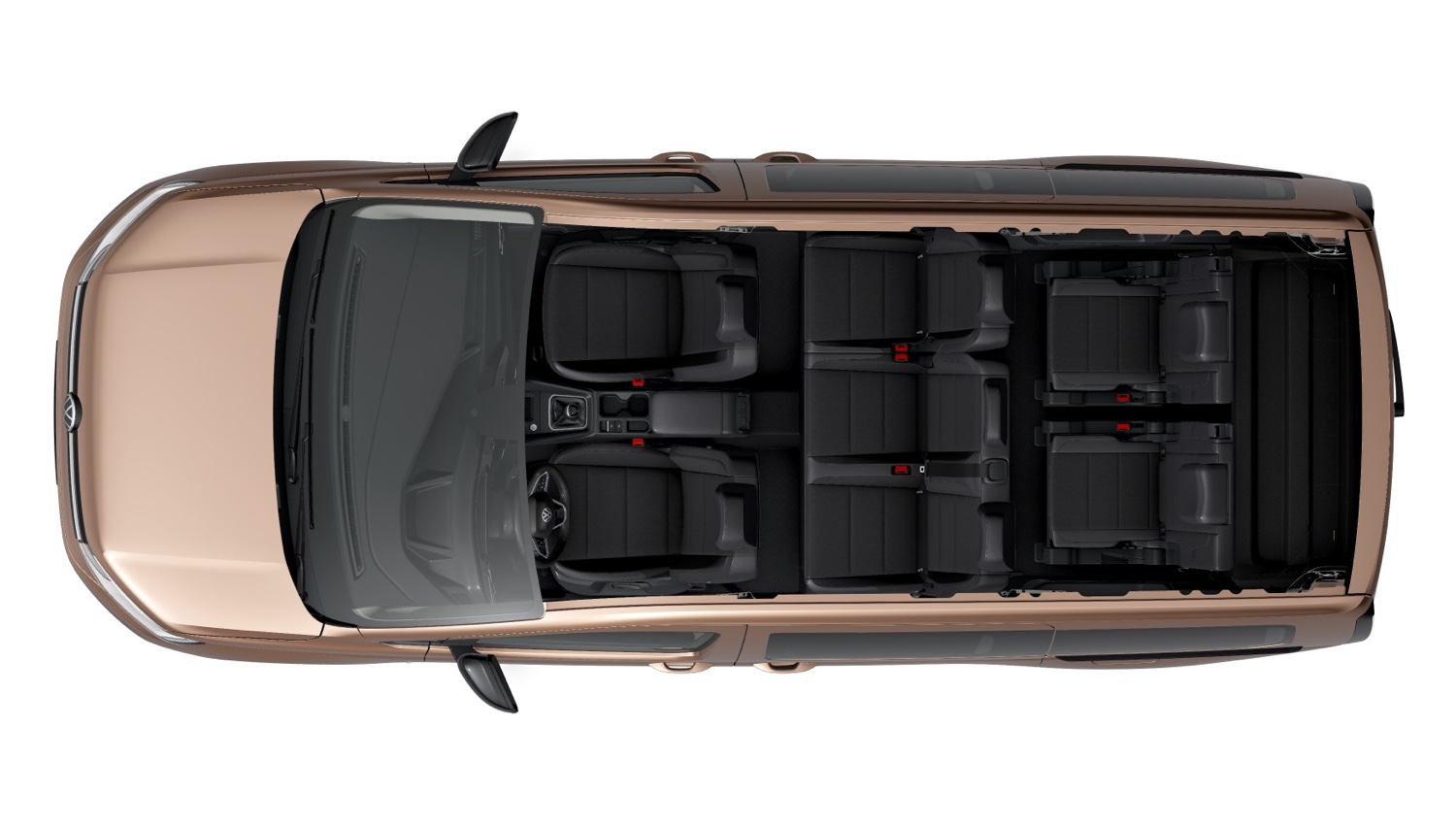 VW Caddy 7 míst - půdorys